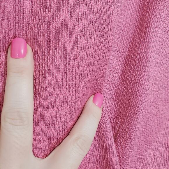 Vintage Merona | Linen Bubblegum Pink Three Button Front Blazer with Pockets - Picture 12 of 14